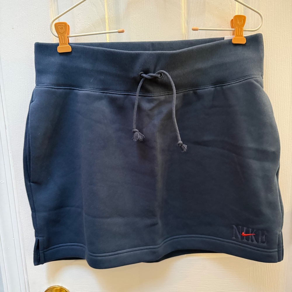 Nike Sportswear Fleece Mini Skirt Women's Large Navy golf tennis NWT $75 Casual